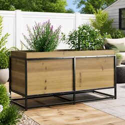 Garden Planter Box 100x40x50cm Impregnated Pine Wood Outdoor Patio Deck Raised