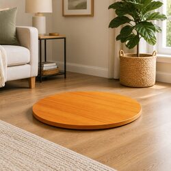 Round Wooden Table Top Brown Solid Pine Wood Coffee Dining Desk Surface Ø80cm