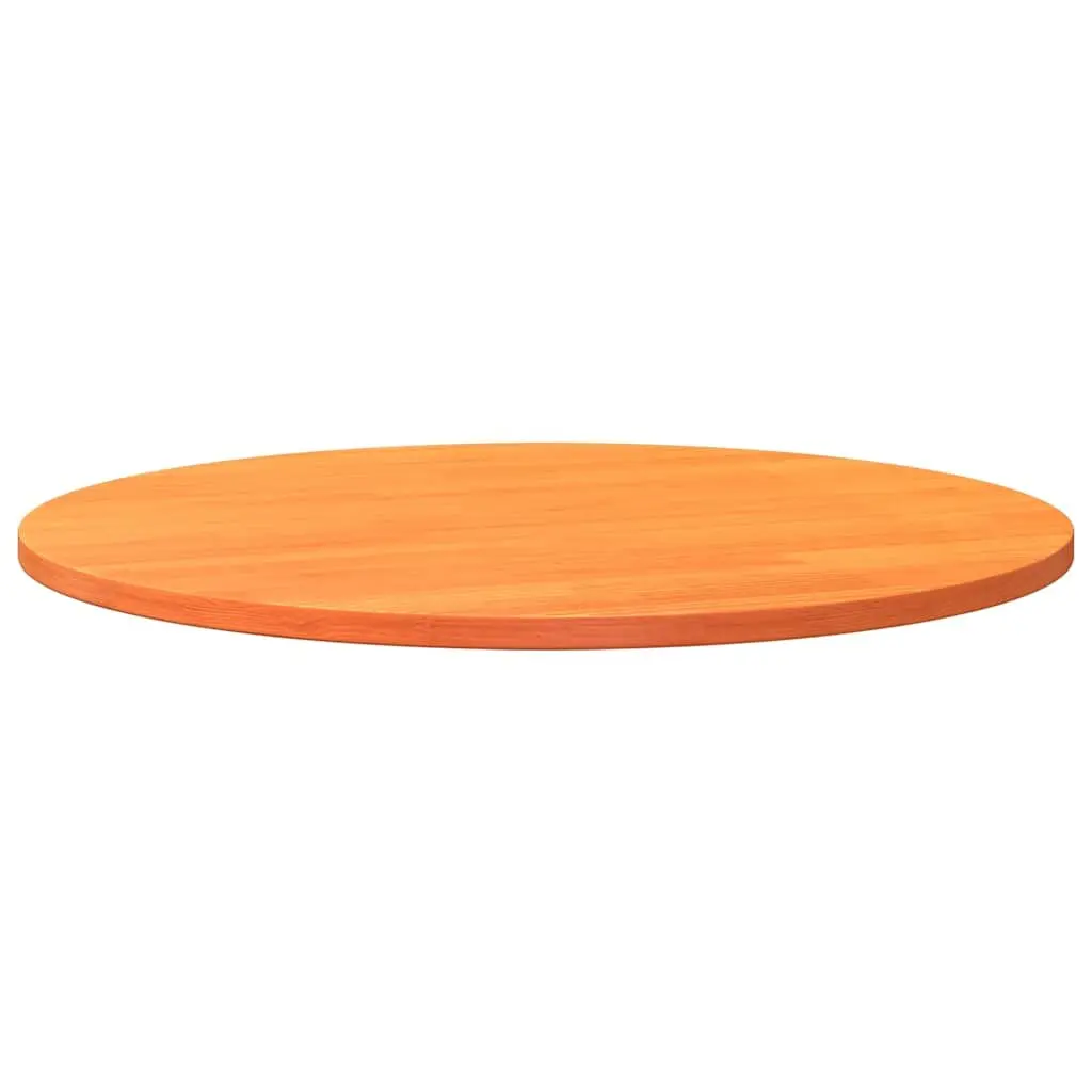 Round Wooden Table Top Solid Pine Wood Ø80cm Brown
