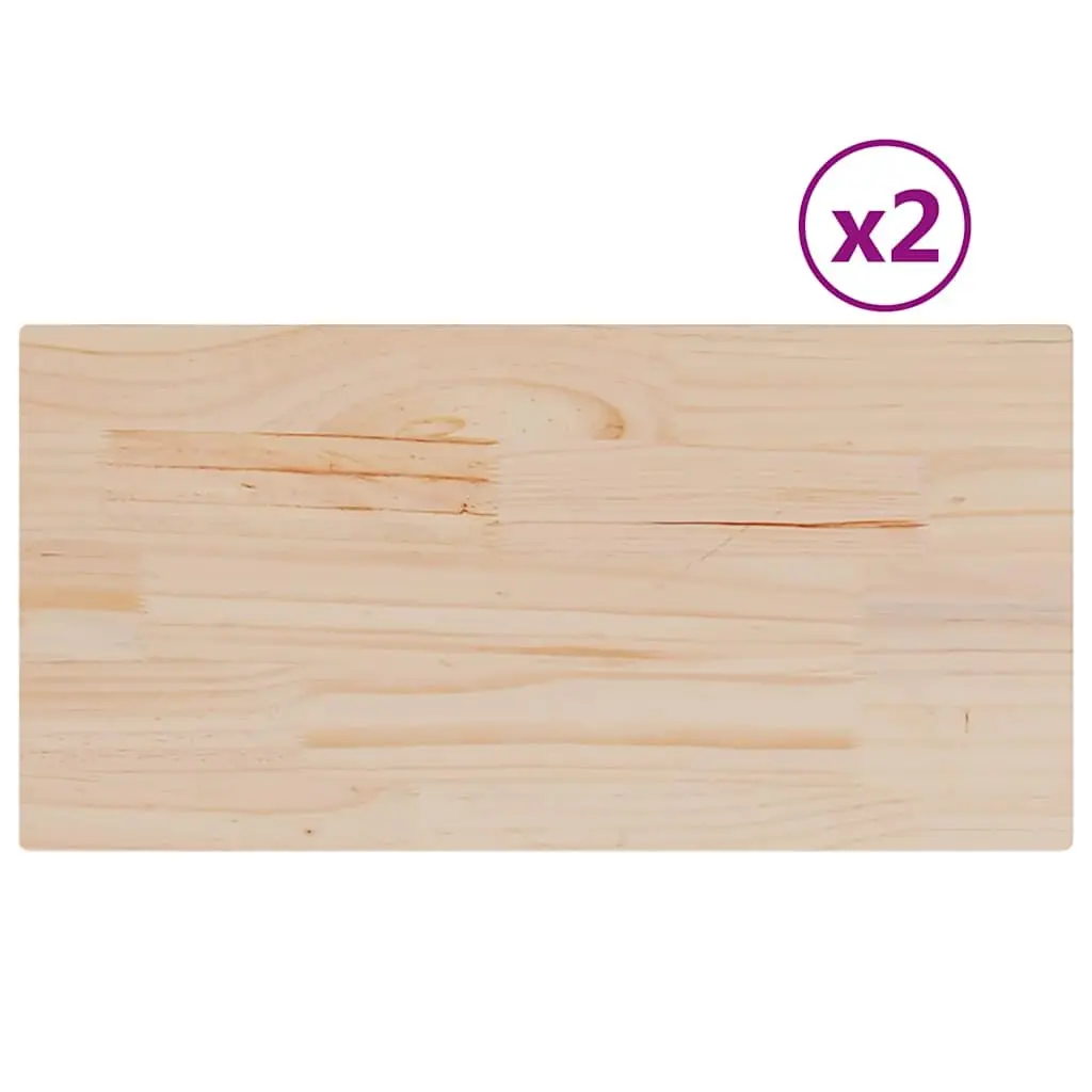 Solid Wood Pine Table Top Rustic 90x45x1.7cm Brown