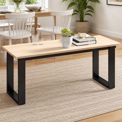 Rectangular Wooden Table Top 110x40cm Solid Pine Wood Rustic Brown Replacement