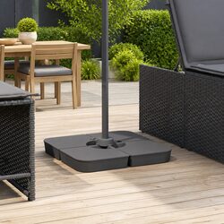 Parasol Base Set 4 Piece Cross Stand Umbrella Foundation Outdoor Garden Patio