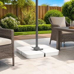 Parasol Base Set 4 Piece Cross Stand Umbrella Foundation Sand Fillable 100kg