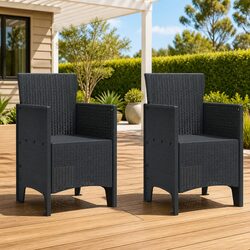 Outdoor Garden Chair 2 pcs Anthracite Modern Seating Patio Furniture 53x49x85cm