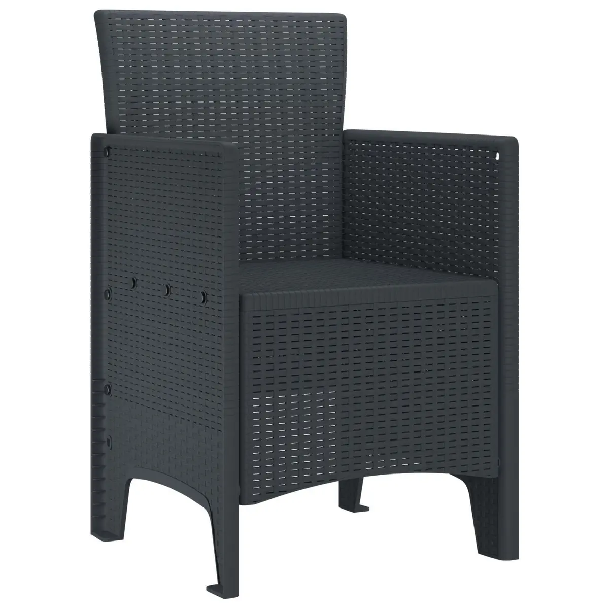 Outdoor Garden Chair 2 pcs Anthracite Modern Seating Patio Furniture 53x49x85cm