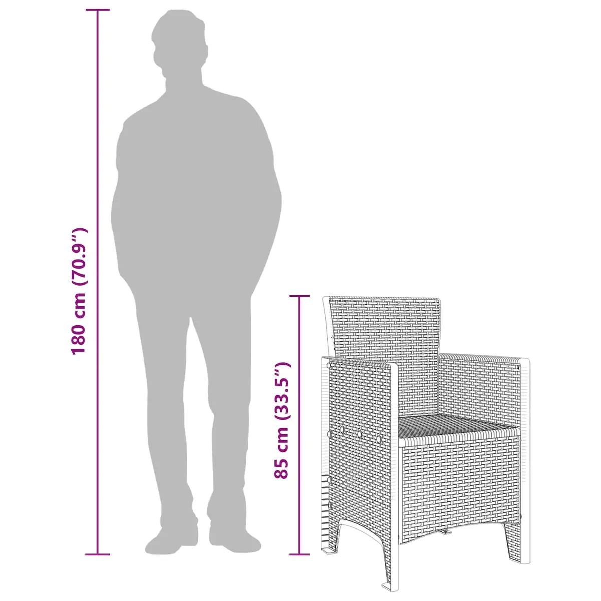Outdoor Garden Chair 2 pcs Anthracite Modern Seating Patio Furniture 53x49x85cm