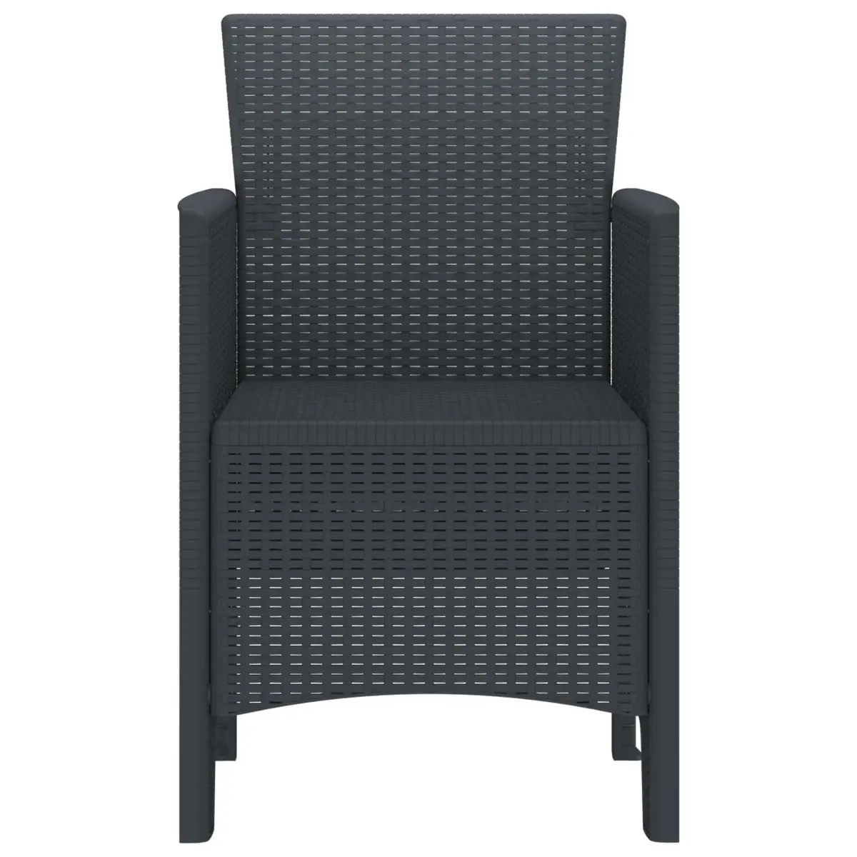 Outdoor Garden Chair 4 Pieces Set Anthracite Modern Patio Seating Furniture