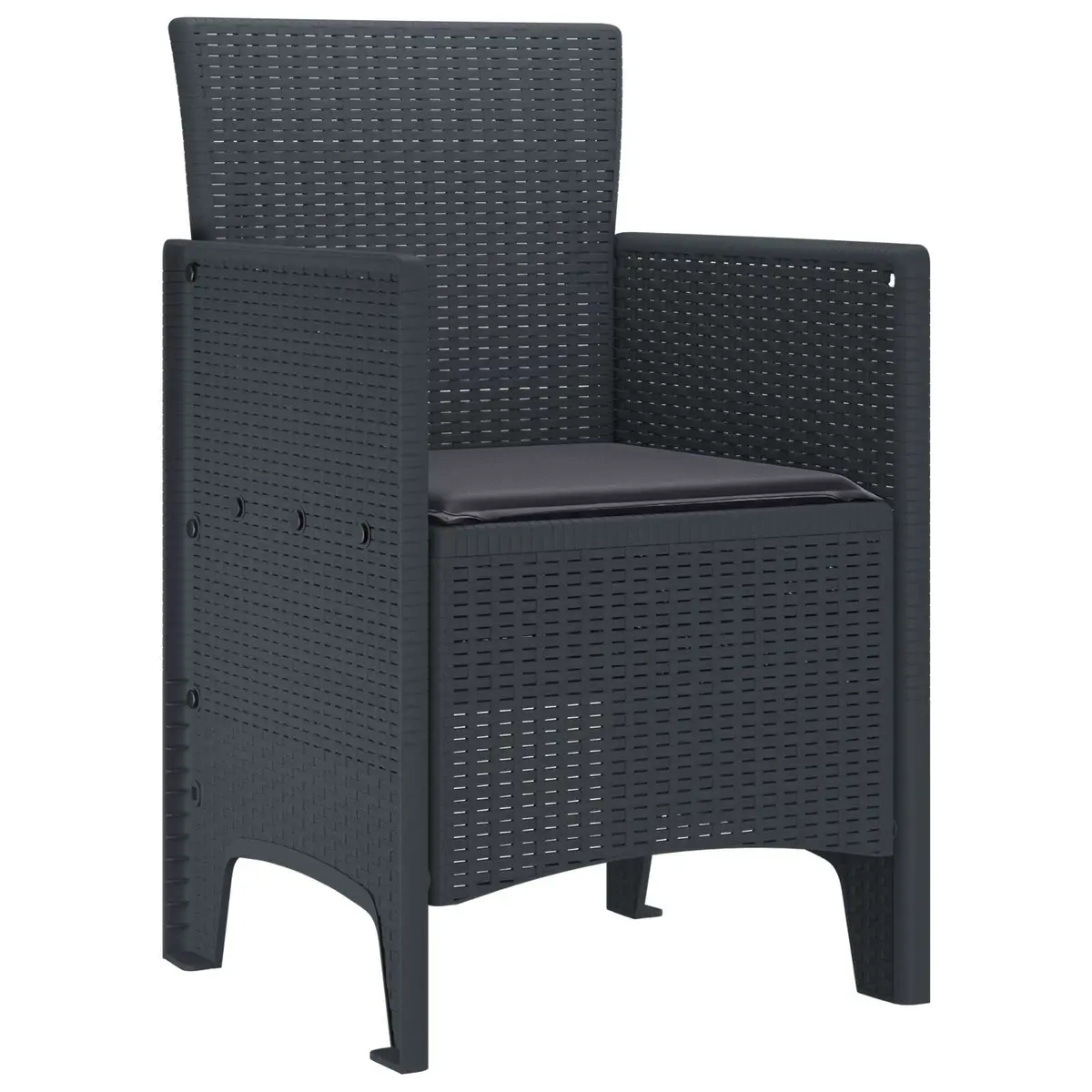 Outdoor Garden Chair 4 Pieces Anthracite Modern Seating Patio Furniture Set