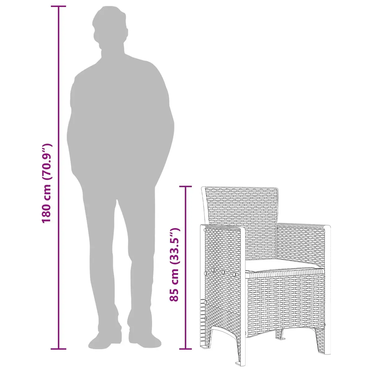 Outdoor Garden Chair 4 Pieces Anthracite Modern Seating Patio Furniture Set
