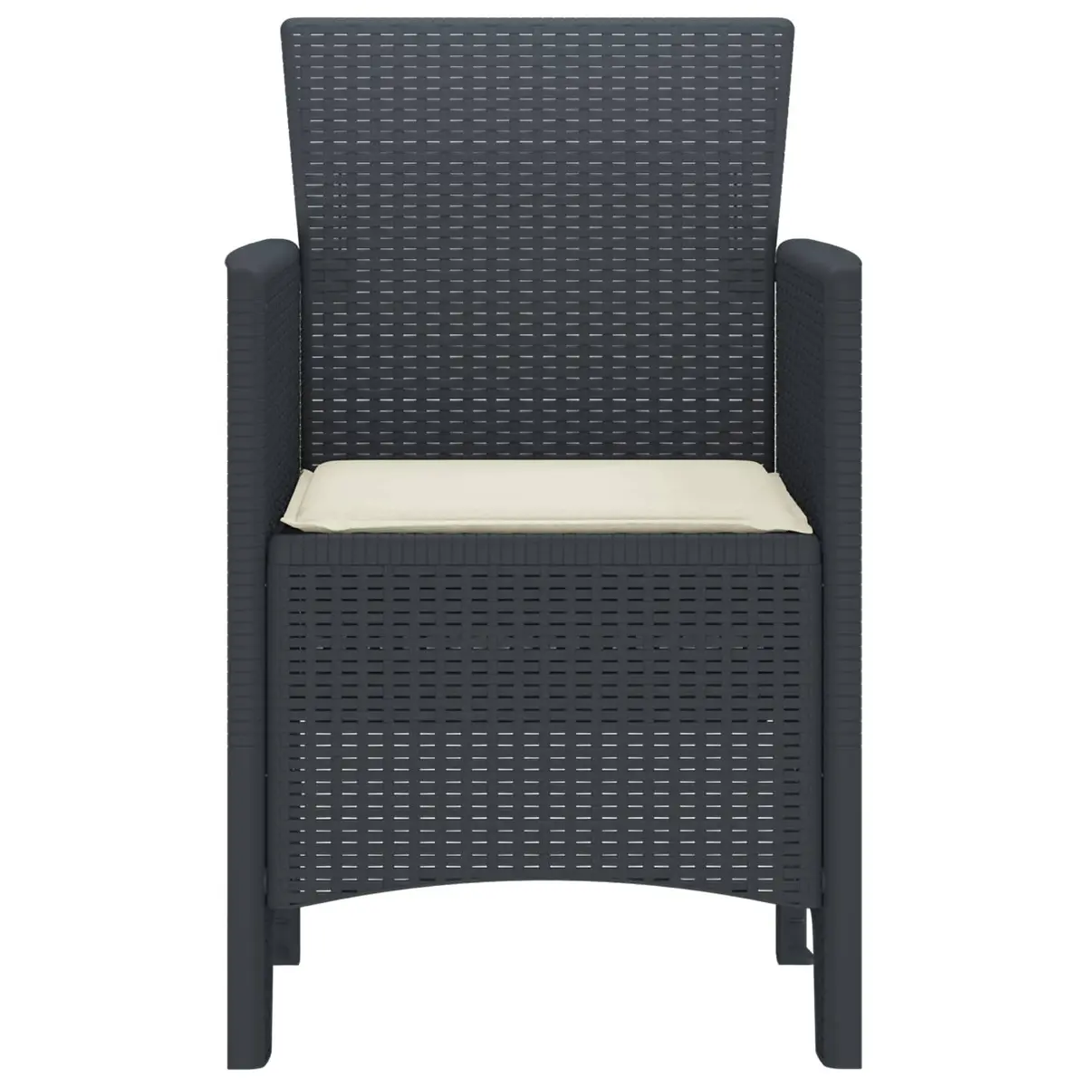 Outdoor Garden Chair Set 4 Pieces Anthracite Polypropylene Weather Resistant Seating
