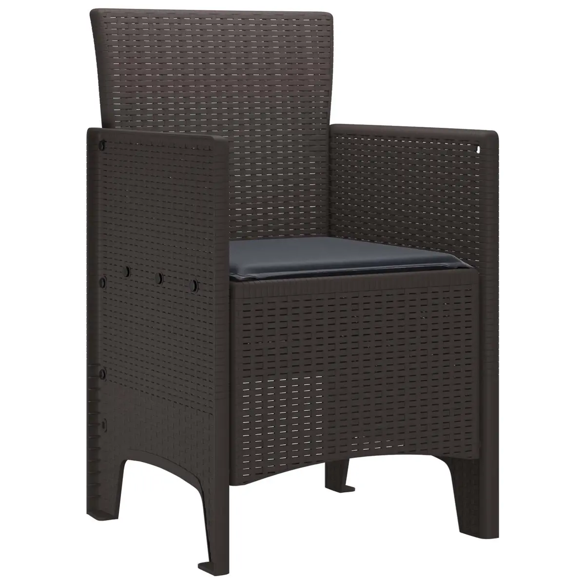Garden Chair Set 4 Piece Brown Outdoor Seating Patio Furniture 53x49x85cm