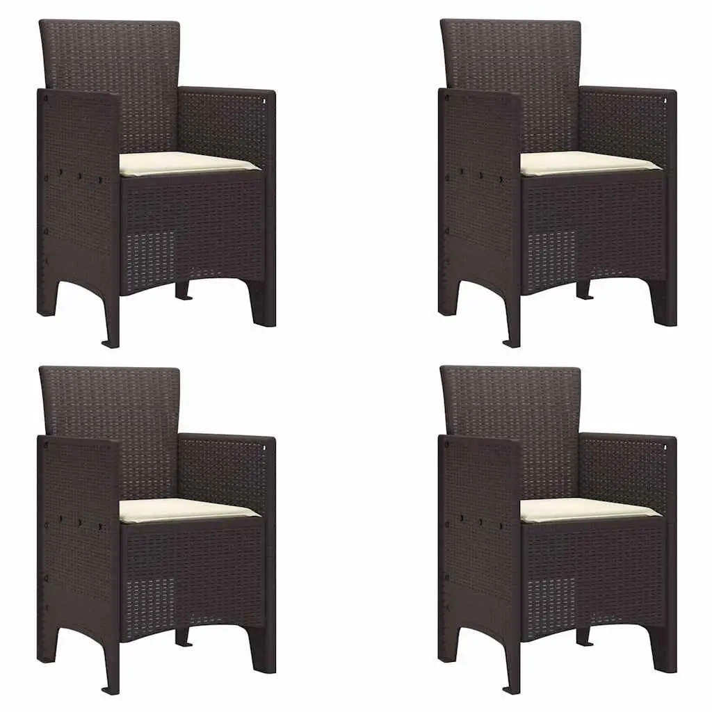Outdoor Garden Chair 4 Pieces Brown Modern Seating Patio Furniture Set