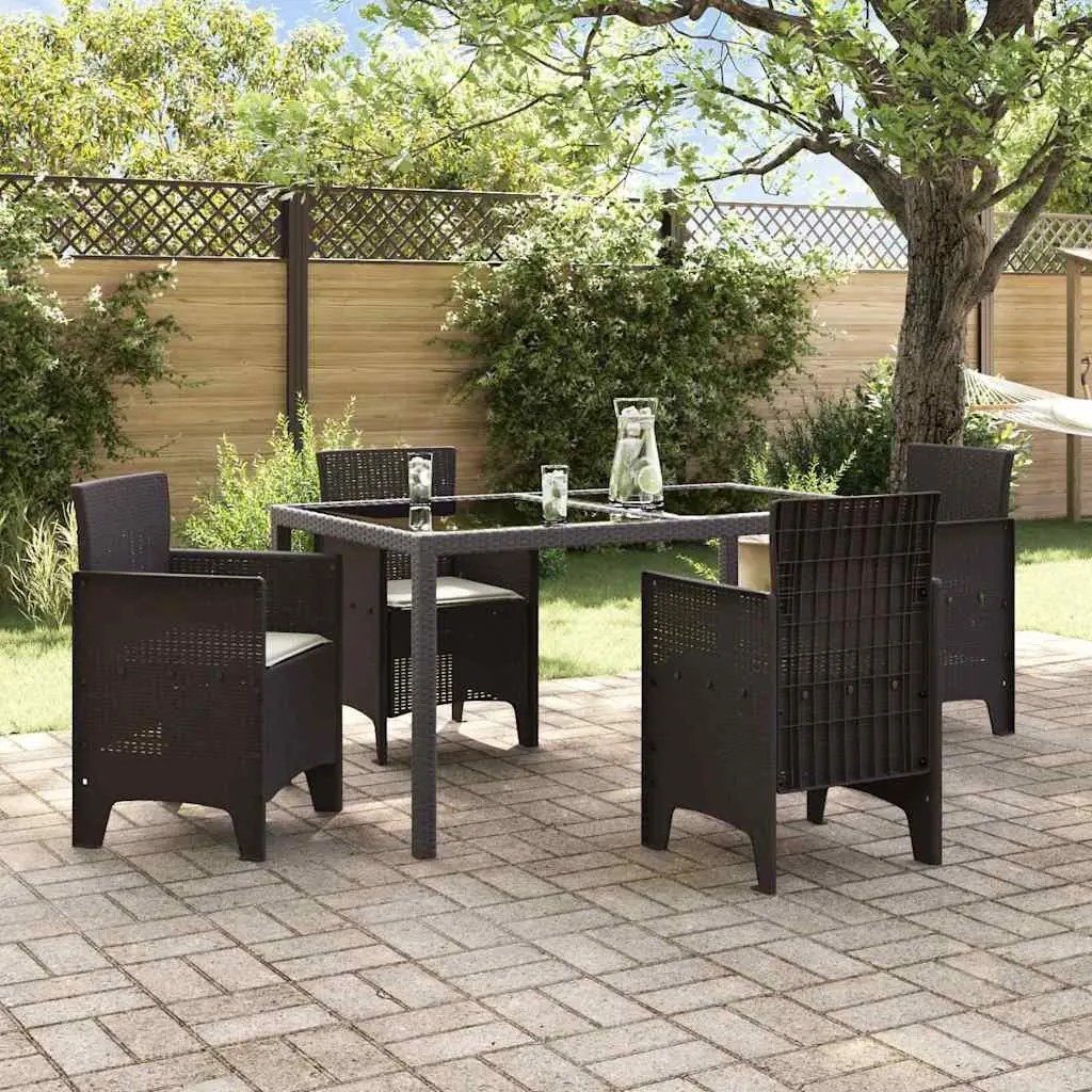 Outdoor Garden Chair 4 Pieces Brown Modern Seating Patio Furniture Set