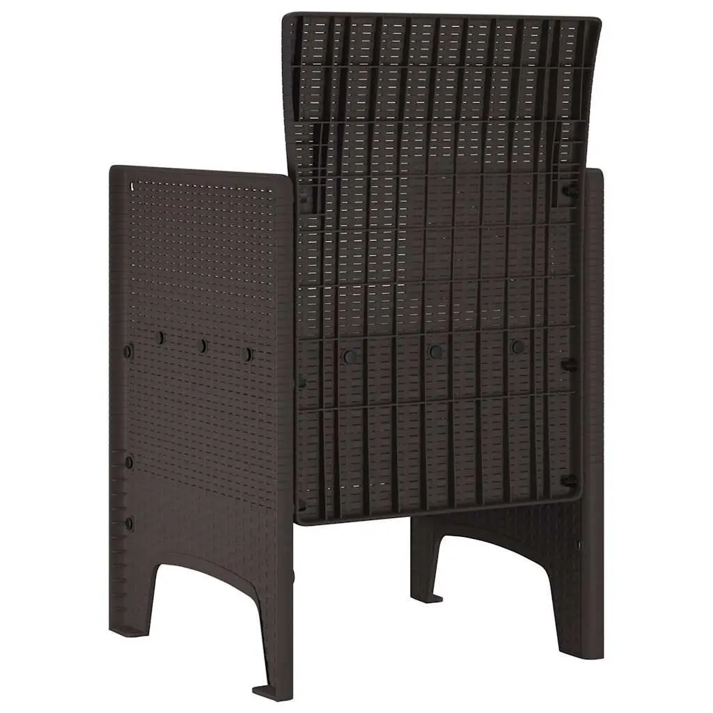 Outdoor Garden Chair 4 Pieces Brown Modern Seating Patio Furniture Set