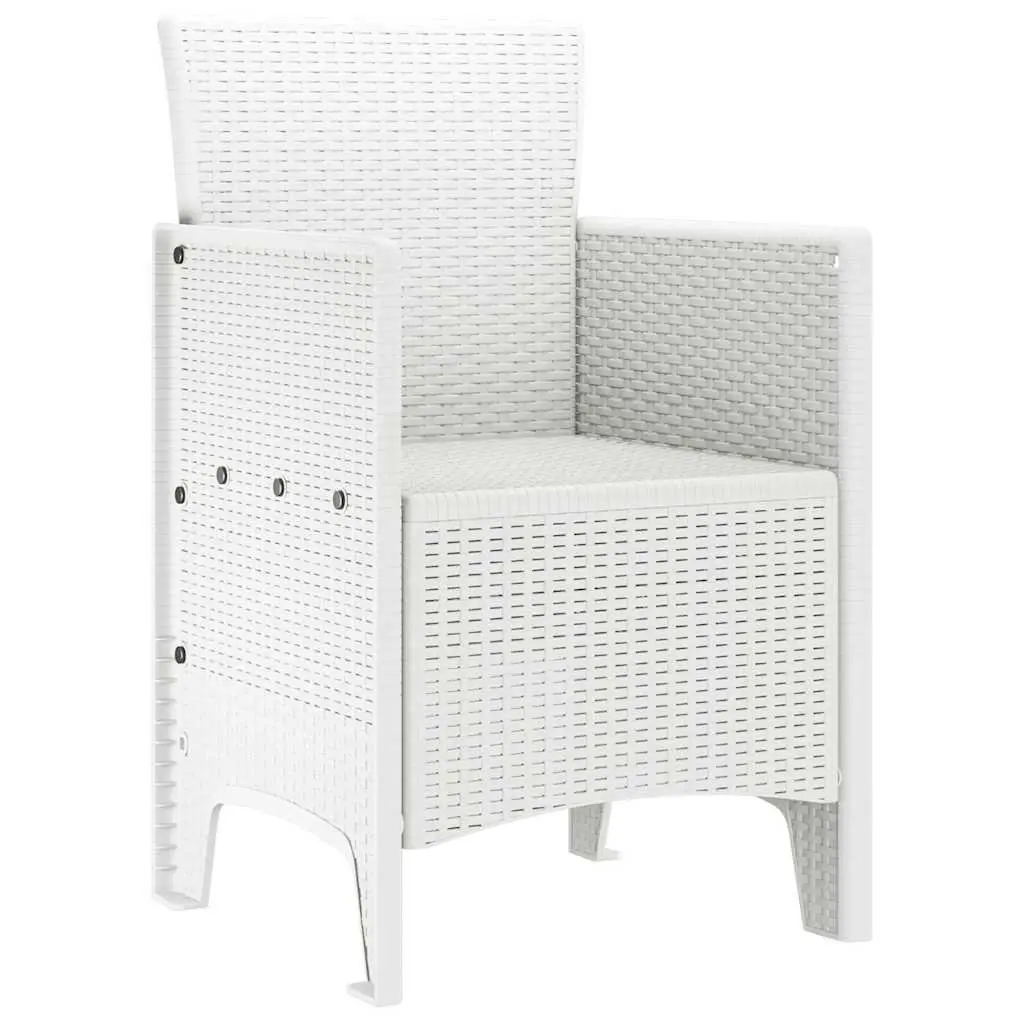 Outdoor Garden Chair 4 Pieces White Modern Patio Seating with Armrests