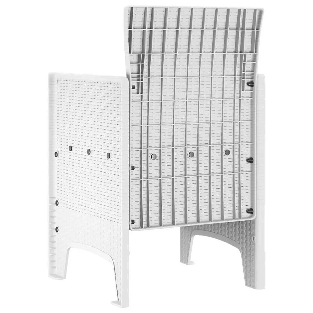 Outdoor Garden Chair 4 Pieces White Modern Patio Seating with Armrests
