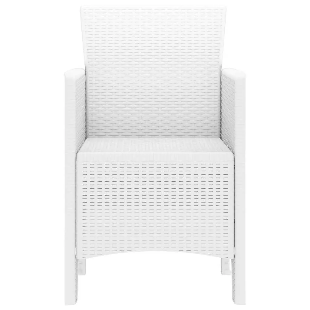 Outdoor Garden Chair 4 Pieces White Modern Patio Seating with Armrests