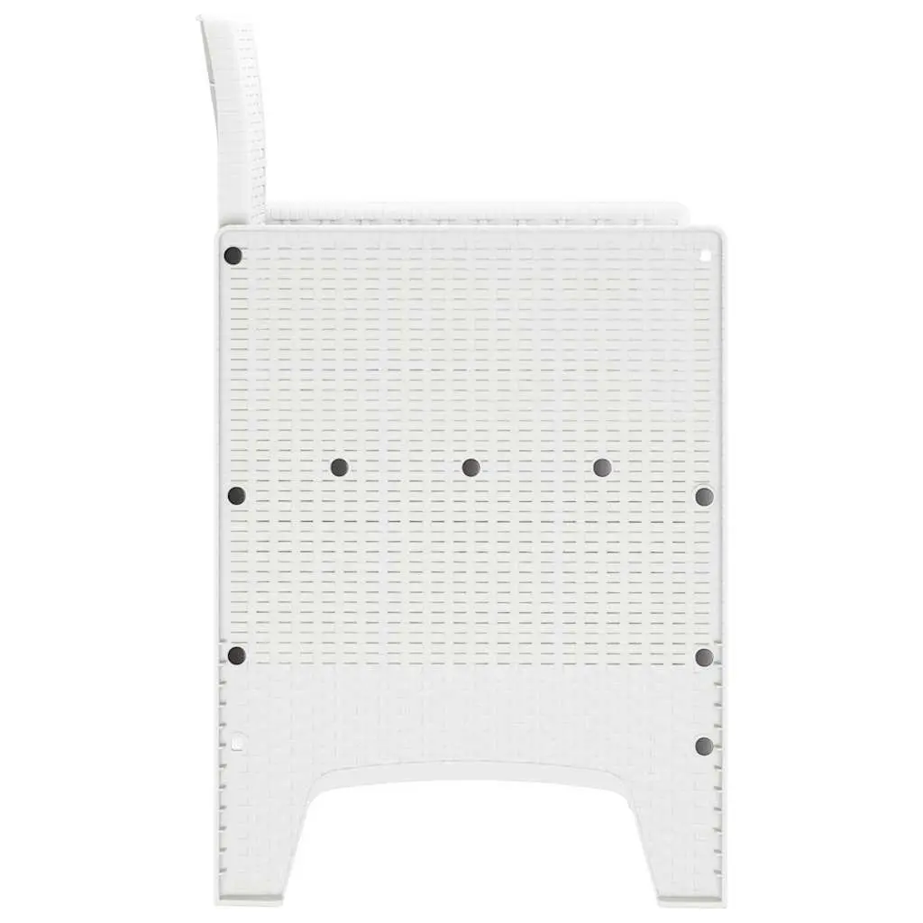 Outdoor Garden Chair 4 Pieces White Modern Patio Seating with Armrests