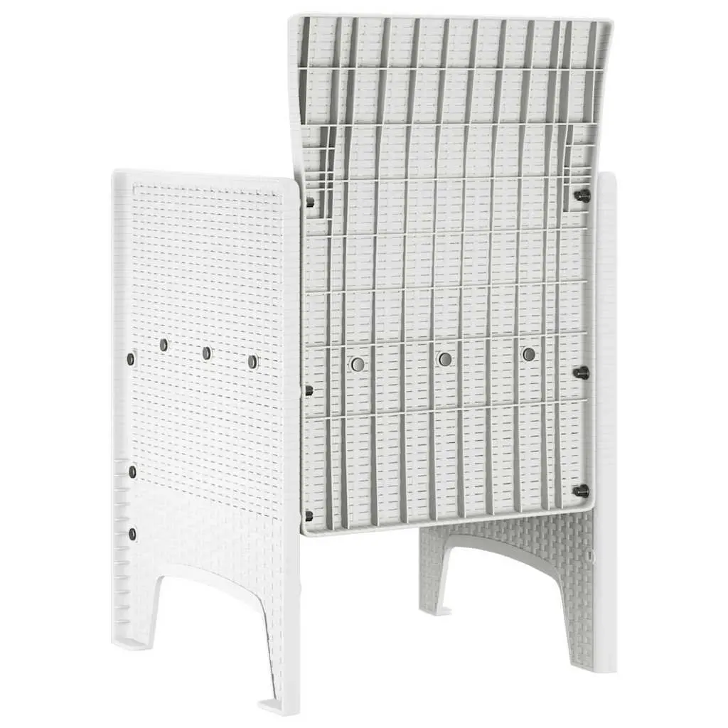 Outdoor Garden Chair 4 Pieces White Modern Patio Seating Stackable Furniture