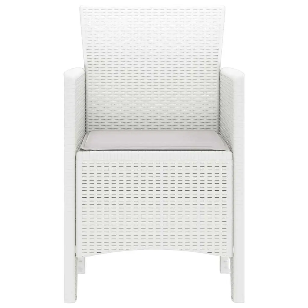 Outdoor Garden Chair 4 Pieces White Modern Patio Seating Stackable Furniture