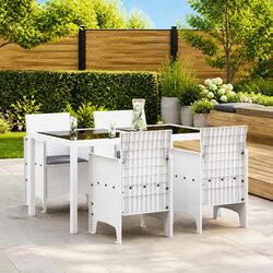 Outdoor Garden Chair Set 4 pcs White Polypropylene Modern Seating Furniture
