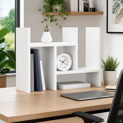 Desk Organiser White 34.5x15.5x35.5 cm Engineered Wood Storage Shelf Filing