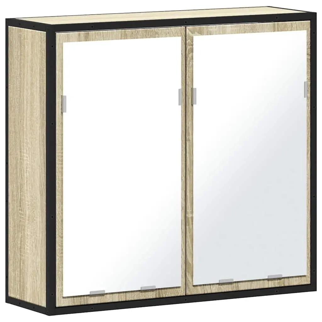 Bathroom Cabinet Wall-Mounted Storage Unit Engineered Wood Brown