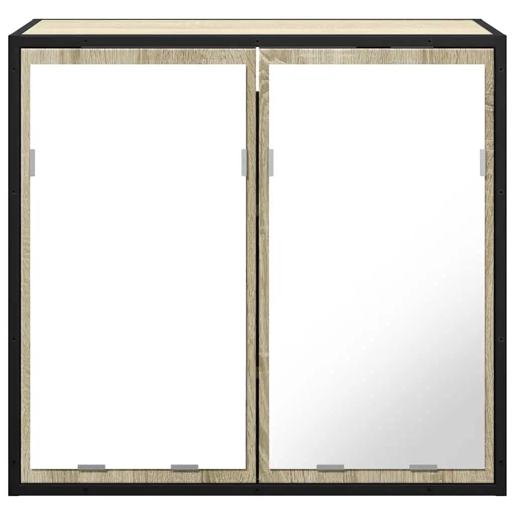 Bathroom Cabinet Wall-Mounted Storage Unit Engineered Wood Brown