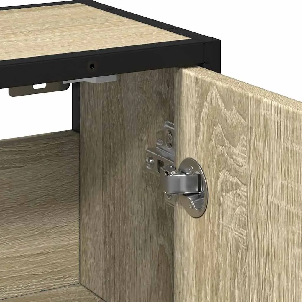 Bathroom Cabinet Wall-Mounted Storage Unit Engineered Wood Brown