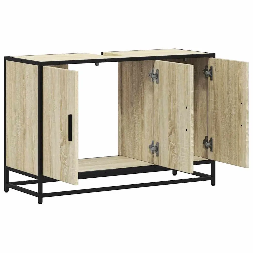 Bathroom Sink Cabinet Engineered Wood Sonoma Oak Brown 90x33x60cm