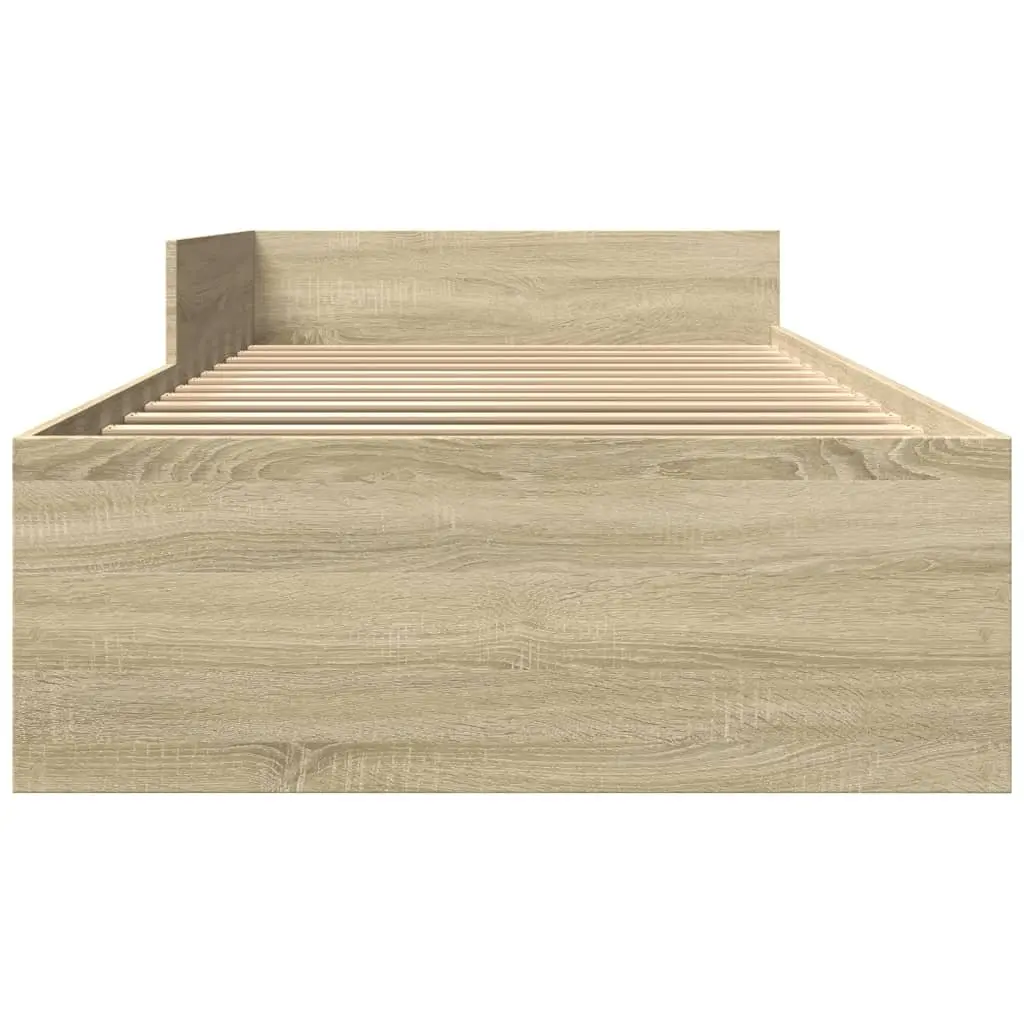 Bed Frame Slatted Base 90x190 cm Sonoma Oak Engineered Wood