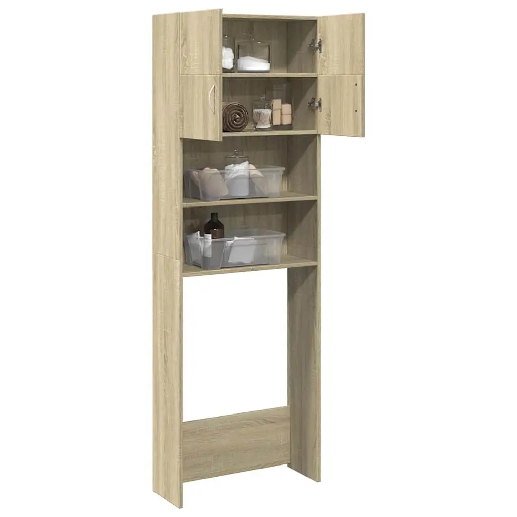 Washing Machine Cabinet Storage Unit Sonoma Oak Bathroom Laundry Room Cupboard
