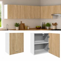 Wall Mounted Kitchen Cabinet Storage Organiser Brown Engineered Wood 50x31x60cm