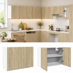 Hanging Kitchen Cabinet Wall Mount Storage Engineered Wood Brown 80x31x60 cm