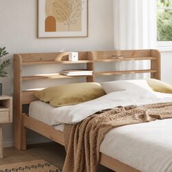 Headboard with Storage Shelves 120 cm Solid Pinewood Bedroom Furniture