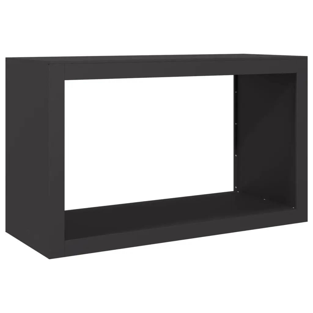 Firewood Rack Steel Log Storage Black Fireplace Wood Holder Stand Organizer
