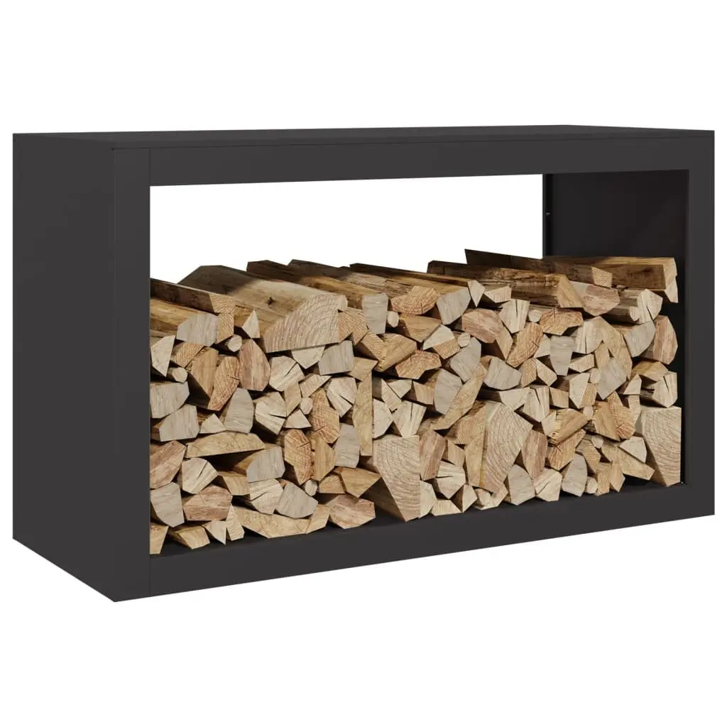 Firewood Rack Steel Log Storage Black Fireplace Wood Holder Stand Organizer