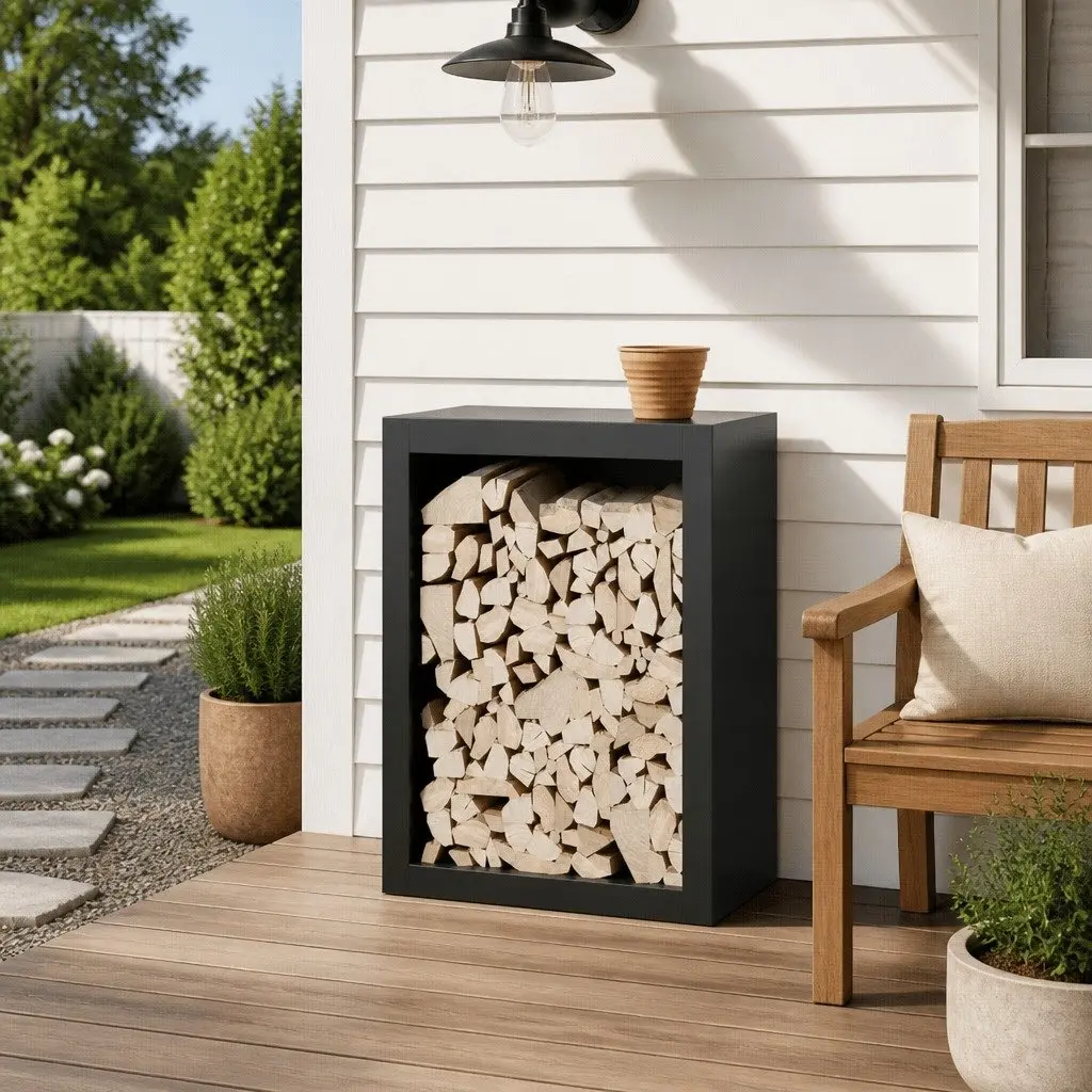 Firewood Rack Log Holder Steel 60x40x80cm Anthracite