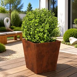 Garden Planter 40x40x40 cm Weathering Steel Outdoor Pots Flowers Plants
