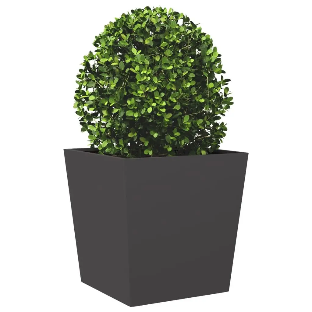 Garden Planter Steel Black 50x50x50cm Outdoor Pots for Flowers Vegetables Herbs