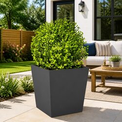 Garden Planter Anthracite Steel 50x50x50 cm Outdoor Pot Raised Bed Decoration