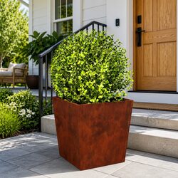 Garden Planters 2 pcs 50x50x50 cm Weathering Steel Brown Outdoor Raised Planter
