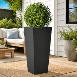 Garden Planters 2 pcs Black 35x35x75 cm Steel Outdoor Flower Pot Deck Patio