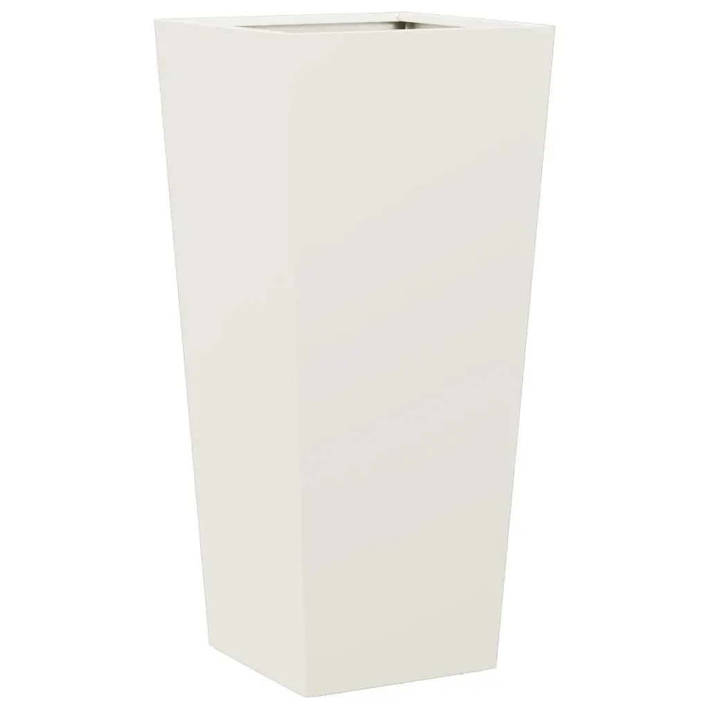 Garden Planters Steel 35x35x75 cm White 2 pcs Outdoor Pots for Flowers Plants Decor