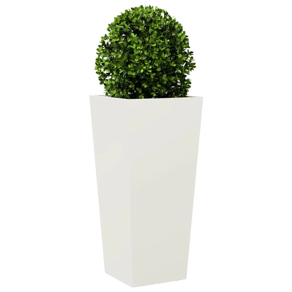 Garden Planters Steel 35x35x75 cm White 2 pcs Outdoor Pots for Flowers Plants Decor