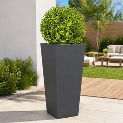 Garden Planters 2 pcs Anthracite 35x35x75 cm Steel Outdoor Pots Flowers Plants