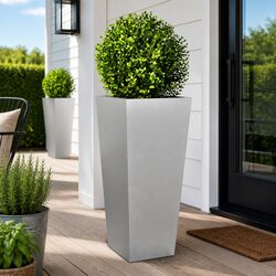 Garden Planters 2 pcs 35x35x75 cm Silver Galvanised Steel Outdoor Pots