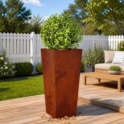 Garden Planters 2 pcs Outdoor Patio Balcony Weathering Steel Raised Planter Box