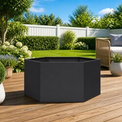 Garden Planter Hexagon Black Raised Bed Outdoor Flowers Plants Vegetables Herbs