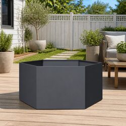 Garden Planter Hexagon Raised Bed Outdoor Flowers Plants Steel Anthracite